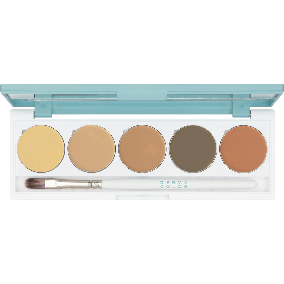 DERMACOLOR Camouflage Creme Quintett DQ 5 – Hochdeckendes Camouflage Quintett mit 5 Farben, 10g, Palette offen