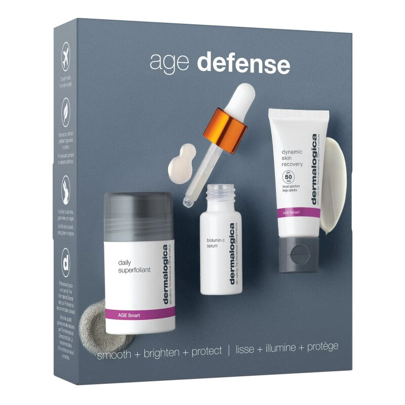 DERMALOGICA AGE Defense Kit – Dieses Power-Trio für reife oder vorzeitig gealterte Haut hilft dabei, die biochemischen Auslöser, die für eine vorzeitige Hautalterung sind, zu kontrollieren., set, box