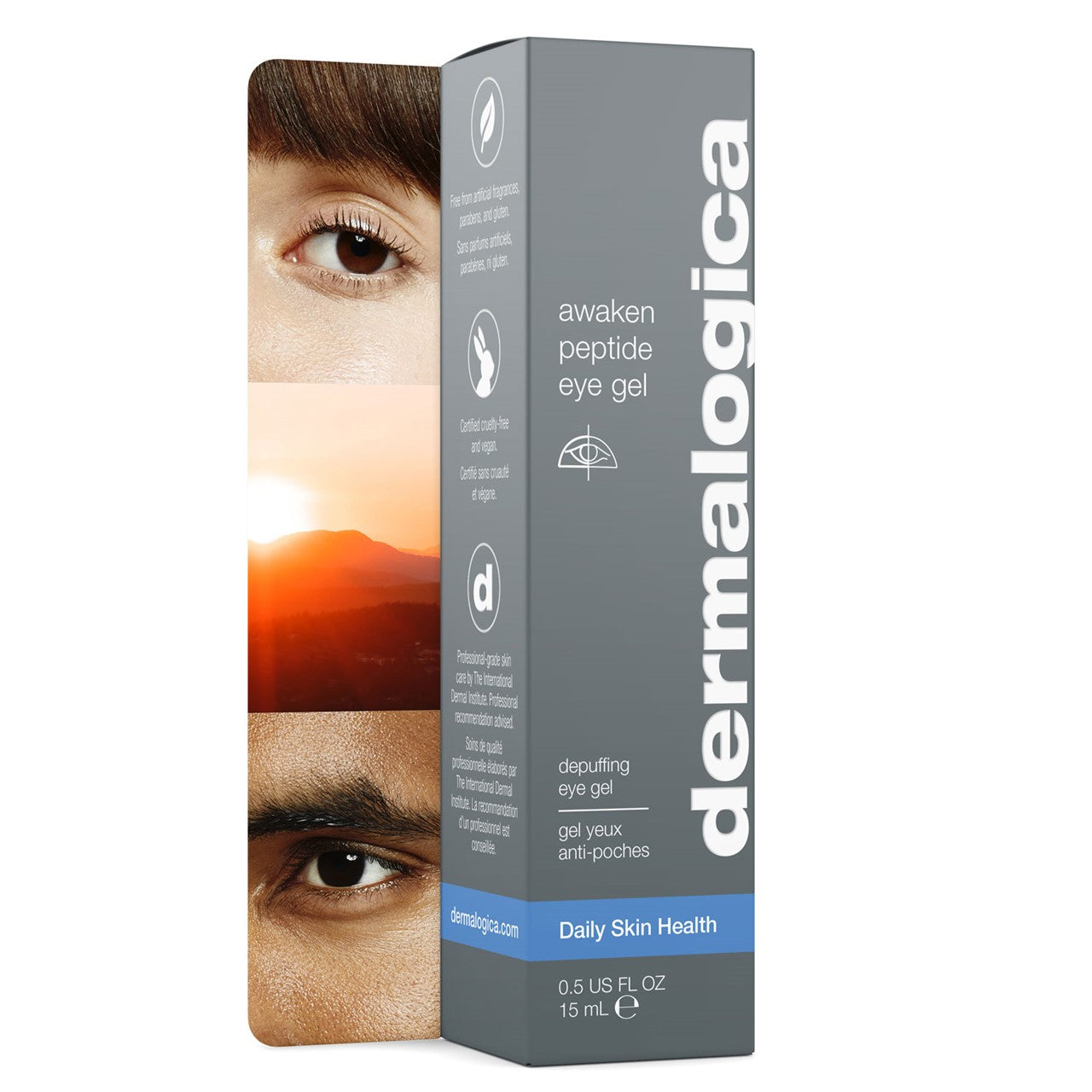 DERMALOGICA Awaken Peptide Eye Gel – belebt die geschwollene Augenpartie und sorgt innerhalb von 10 Minuten für ein ausgeruhtes, frisches Aussehen., 15ml, box