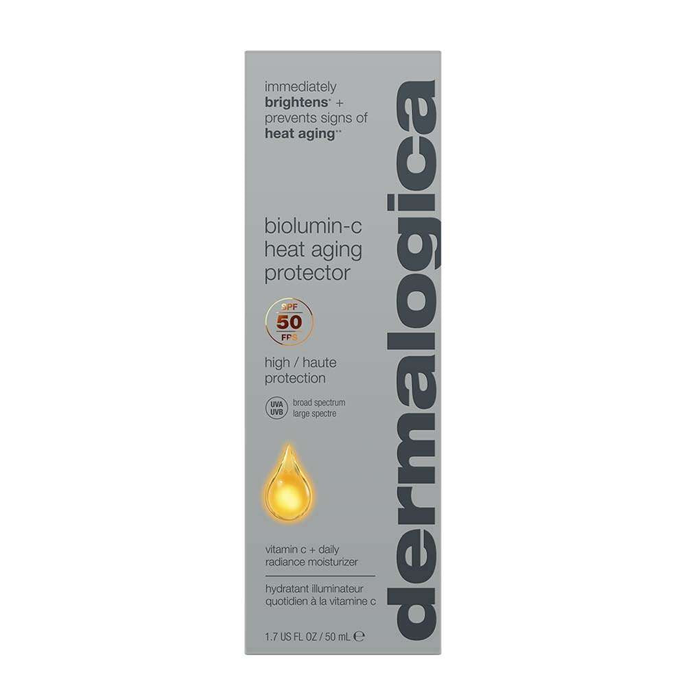 DERMALOGICA Biolumin-C Heat Aging Protector SPF50 – Mit feuchtigkeitsspendenden Inhaltsstoffen und ultrastabilem Vitamin C bietet der neue Biolumin-C Heat Aging Protector SPF 50 optimalen Schutz vor Anzeichen der Hautalterung., 50ml, box