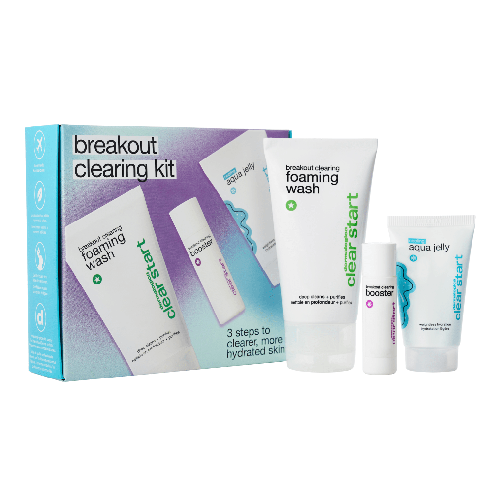 DERMALOGICA Breakout Clearing Kit – Du hast ölige, unreine Haut? Dann ist dieses Kennenlern-Set der perfekte Einstieg für strahlende, reine Haut., Set, Produkte mit Box