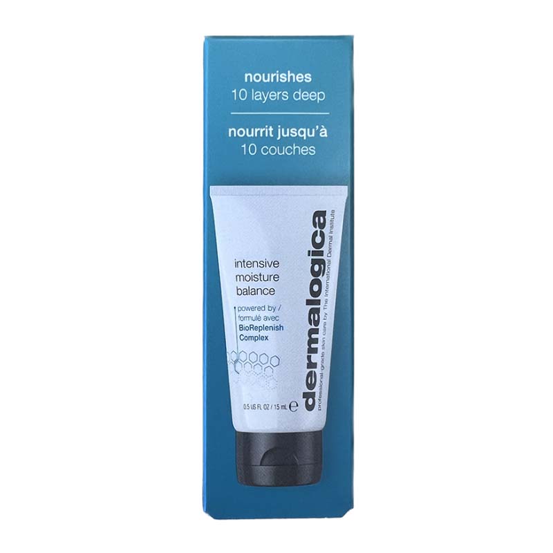 DERMALOGICA Intensive Moisture Balance – Eine gestörte Hautbarriere macht die Haut anfälliger für Feuchtigkeitsverlust, Irritation und Trockenheit, was zu Elastizitätsverlust, feinen Mikrorissen und damit zu Hautalterung führen kann., 15ml, Box