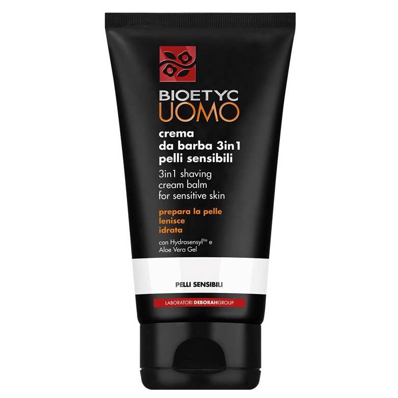 DERMOLAB UOMO 3 in 1 shaving cream balm sensitiv skin – 3-in-1-Formel für die Grundierung, Rasur und Pflege der empfindlichen Männerhaut. Beruhigt intensiv. Frei von Parfüm., 150ml