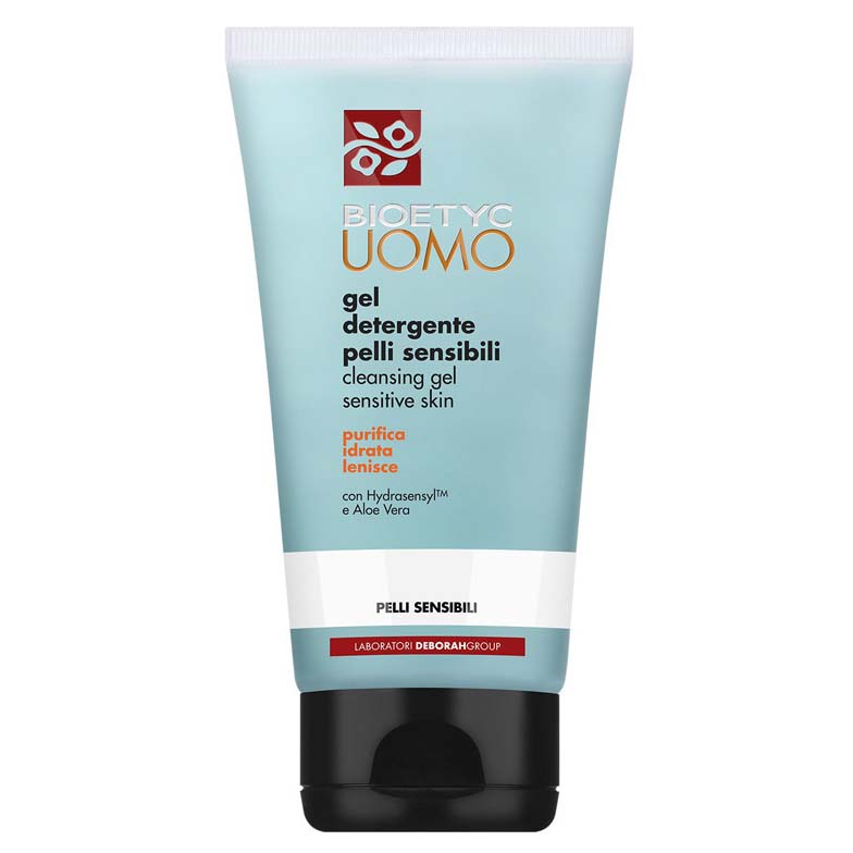 DERMOLAB UOMO cleansing gel sensitive skin – Reinigungsgel für empfindliche Haut - reinigt sanft, aber effektiv und hinterlässt ein sofortiges Gefühl von Sauberkeit und Frische auf der Haut., 150ml