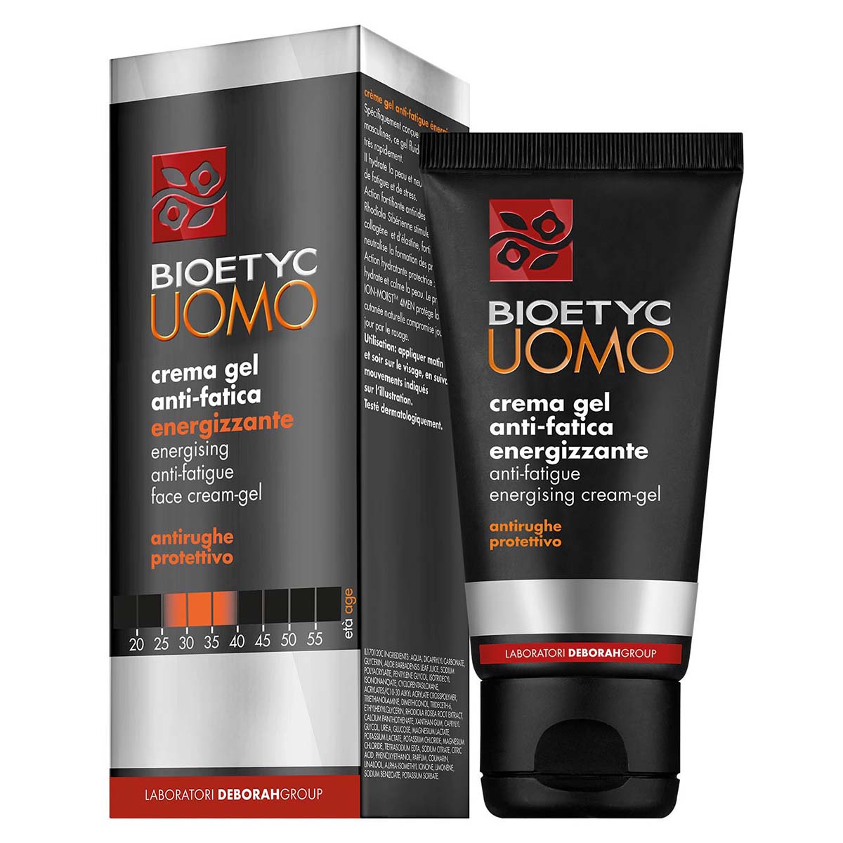 DERMOLAB UOMO energising anti-fatigue face cream-gel – zur Bekämpfung der ersten Anzeichen von Hautalterung, Stress und Umweltverschmutzung der Haut zwischen zwischen 25 und 40 Jahren., 50ml