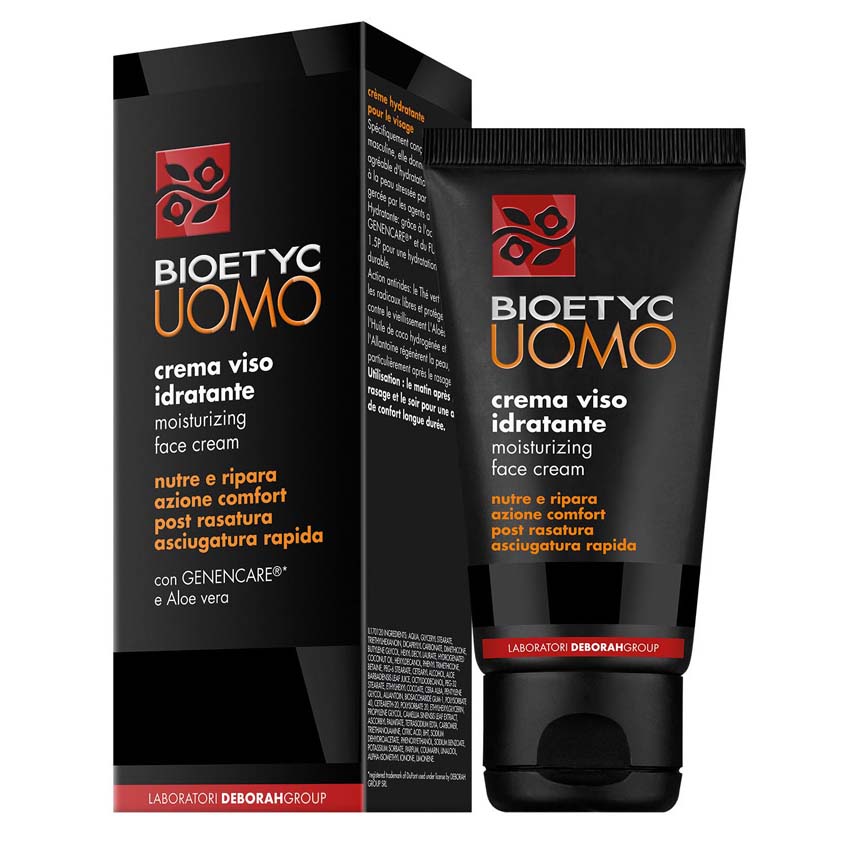 DERMOLAB UOMO moisturizing face cream – sanfte Creme ideal nach der Rasur. Für eine gut mit Feuchtigkeit versorgte Haut. Hinterlässt für Stunden ein angenehm weiches Hautgefühl. Mit UV-Filtern und Anti-Pollution-Wirkstoff., 50ml