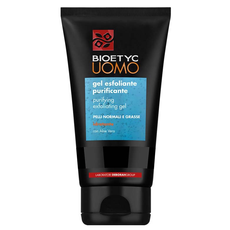 DERMOLAB UOMO purifying exfoliating gel – Reinigungsgel für die normale, ölige und Misch-Haut - Entfernt wirksam, sanft und tiefgreifend Unreinheiten, 150ml