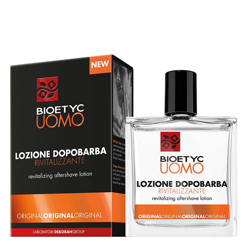 DERMOLAB UOMO revitalizing aftershave lotion original – Das ideale Aftershave für eine sofortige regenerierende Hautpflege und einen Schub an Frische und Energie. Der herrlich frische Duft enthält holzige und Amber- Noten., 100ml