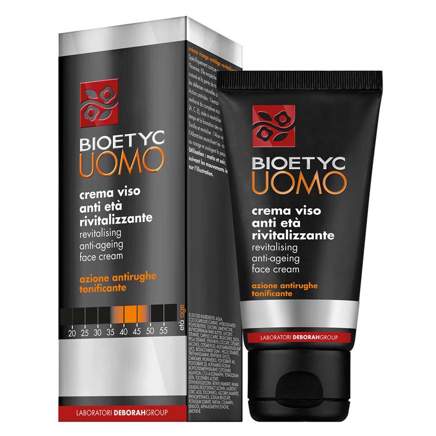 DERMOLAB UOMO revitalizing anti-ageing face cream – für die reife Haut zwischen 40 und 50 Jahren. Bekämpft die Zeichen der Hautalterung, den Verlust der Hautfarbe und die Bildung von freien Radikalen., 50ml