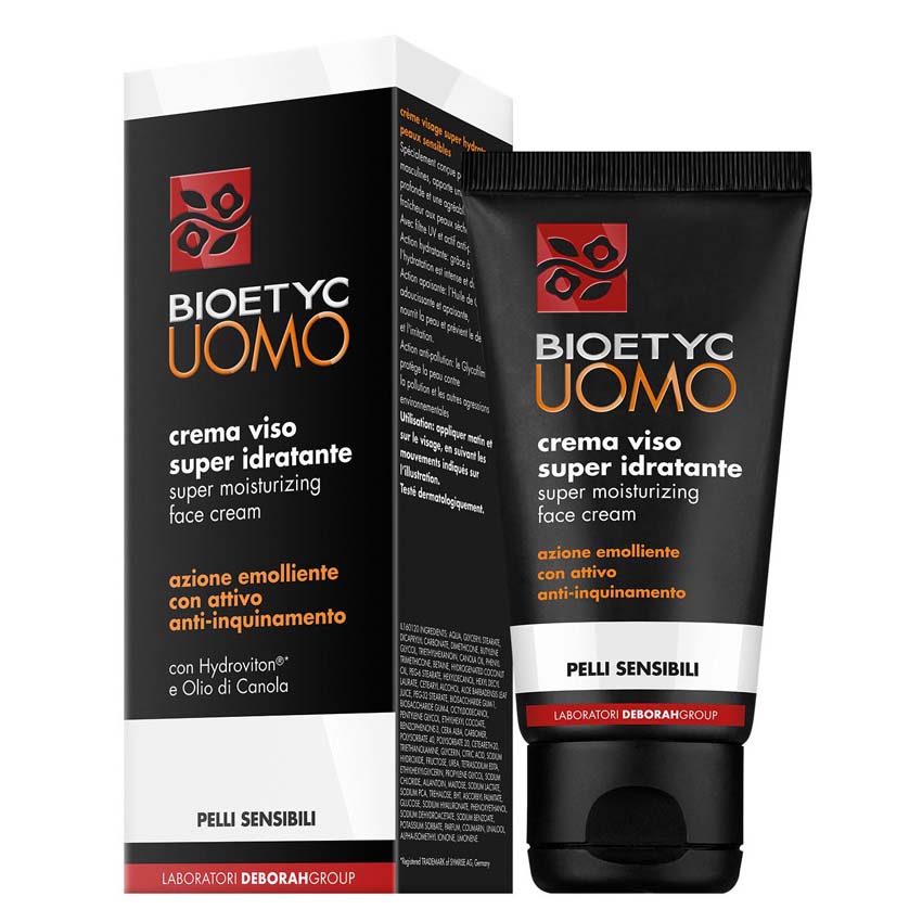 DERMOLAB UOMO super moisturizing face cream - sensitive skin – Speziell für trockene und empfindliche Männerhaut entwickelt. Versorgt die Haut intensiv mit Feuchtigkeit und verleiht ein angenehmes Frischegefühl., 50ml