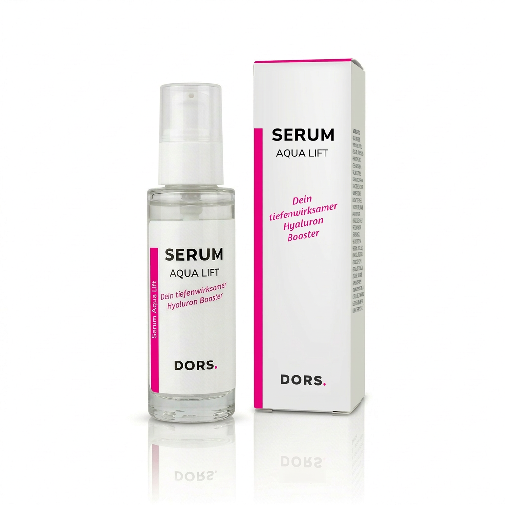 DORS SERUM Aqua Lift – Hyaluron & Peptide für glatte Haut, 30ml, Pumpspender und Umkarton