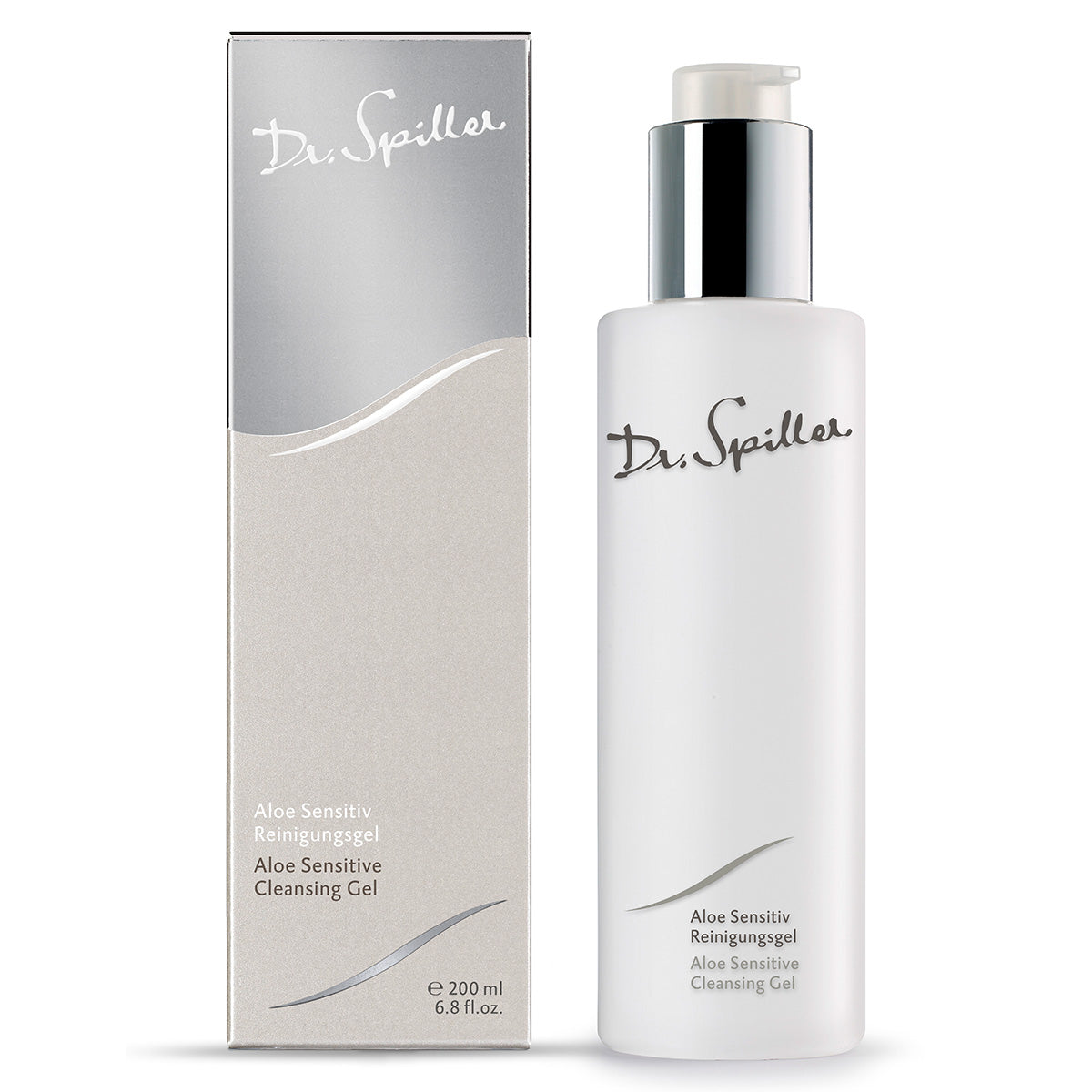 DR SPILLER Aloe Sensitiv Reinigungsgel Spender und Umverpackung, 200 ml