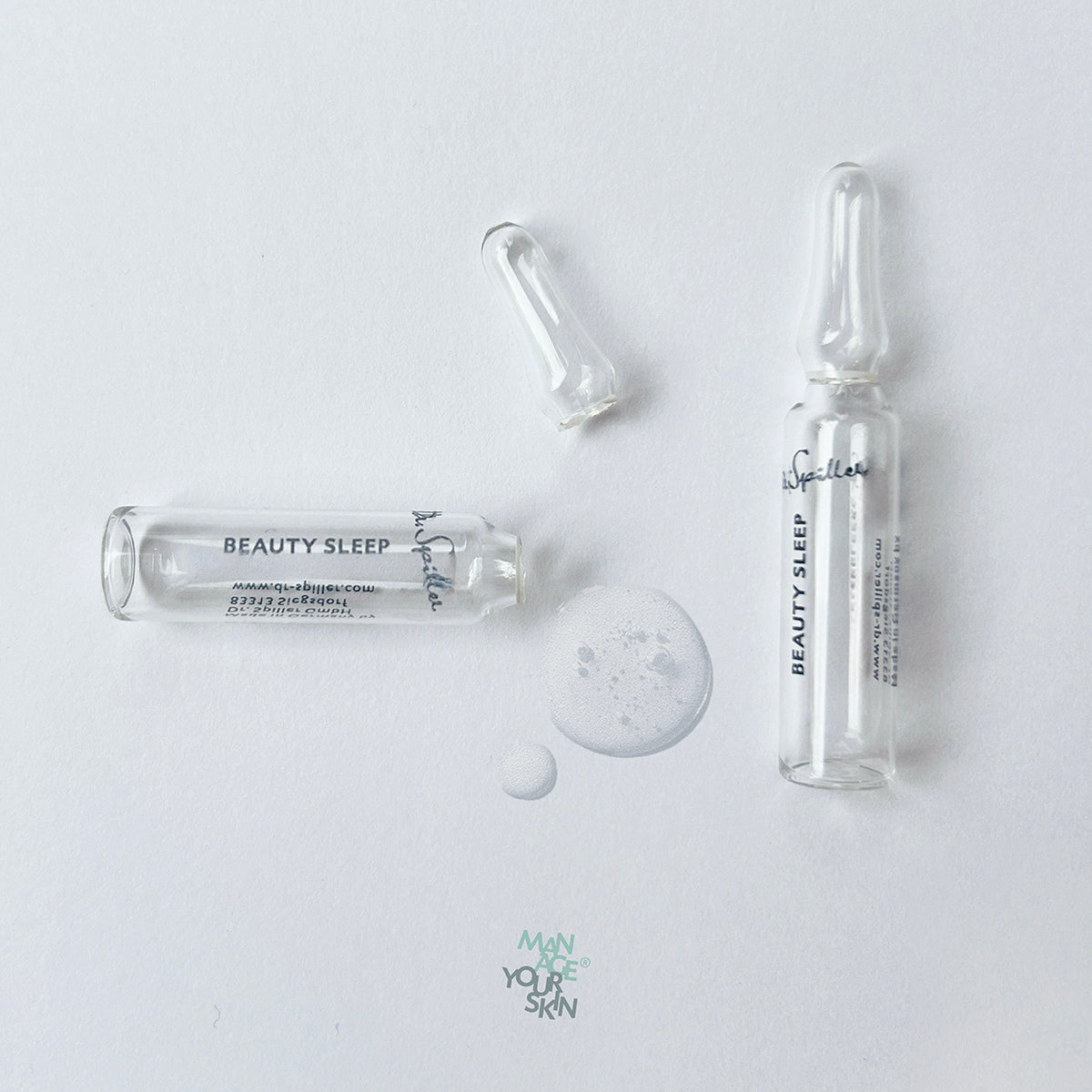 DR SPILLER Beauty Sleep - Moonlight - The Regenerating Ampoule, 2 ml, Einzelampulle geöffnet und geschlossen