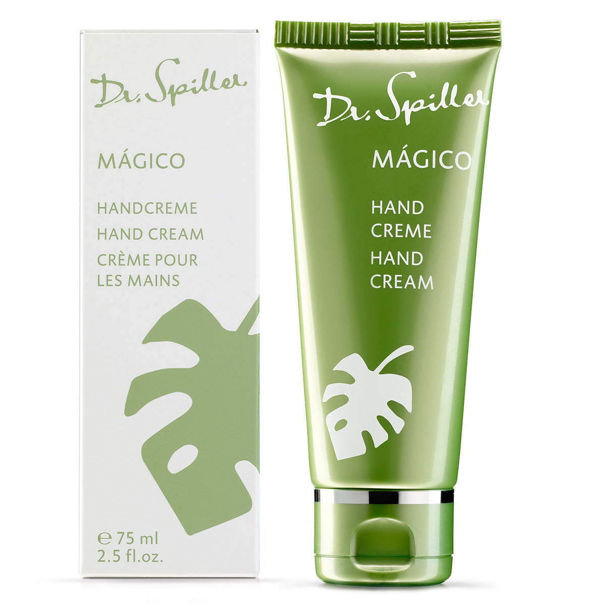 DR SPILLER MÁGICO Handcreme – Tube und Umverpackung, 75 ml