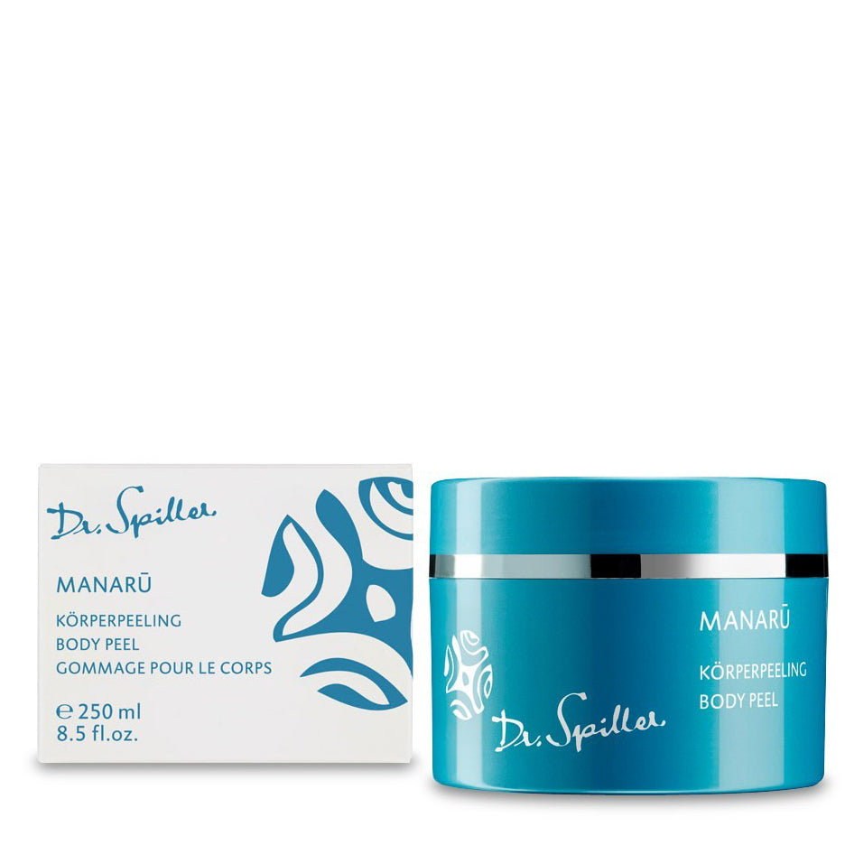 DR SPILLER MANARŪ Körperpeeling – Tiegel und Umverpackung, 250 ml