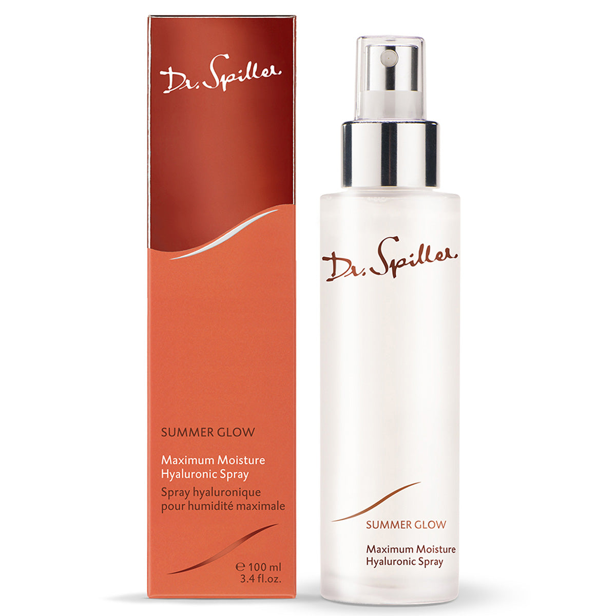 DR SPILLER Maximum Moisture Hyaluronic Spray – Sprühflasche und Umverpackung, 100 ml