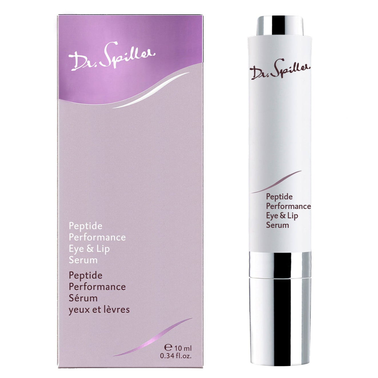 DR SPILLER Peptide Performance Eye & Lip Serum – Umverpackung und Spender, 10ml