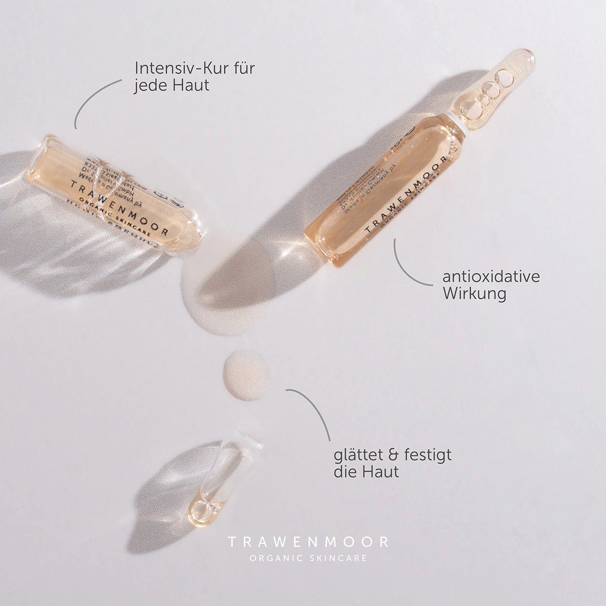 DR SPILLER TRAWENMOOR Humic Ampoules – 7x2ml, Ampullen ganz und aufgebrochen