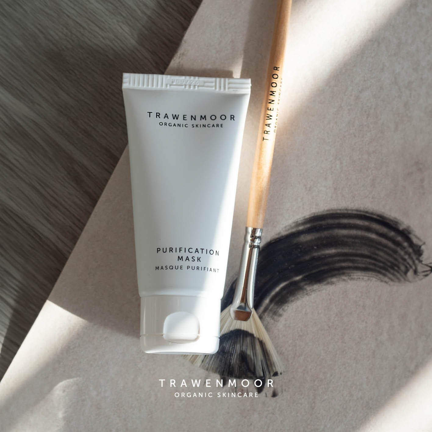 DR SPILLER TRAWENMOOR Purification Mask – 50 ml, Tube mit Fächerpinsel