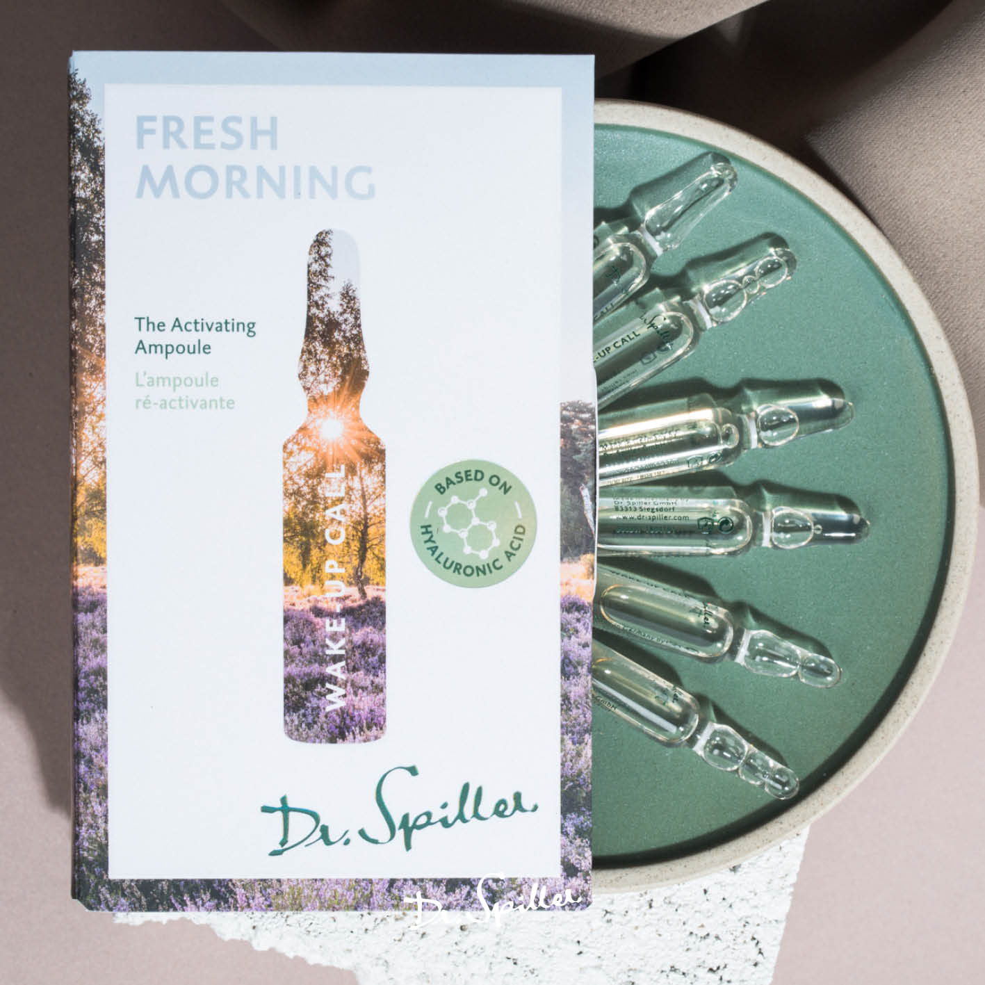 DR SPILLER Wake-up Call - Fresh Morning - The Activating Ampoule, 7 x 2 ml, Umverpackung und Einzelampullen