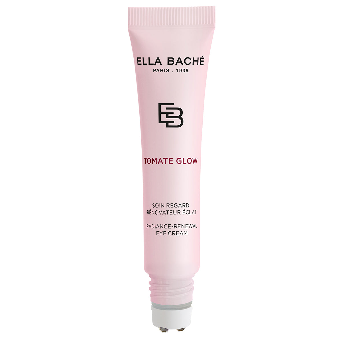 ELLA BACHE TOMATE GLOW - radiance-renewal eye cream – mit Sofort-Glow-Effekt, 15ml, Tube offen mit Roll-on Applikator