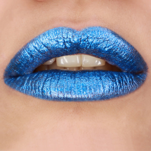 GRIMAS Lippenstift METALLIC blau 703, 3,5, Farbe auf Lippen