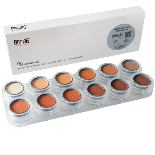 GRIMAS Rouge-/Contouringpalette RH mit 12 Farben – matte Rouge- & Contouring-Farben zum Modellieren, Highlighten & Verblenden, 24g, Palette und Umkarton