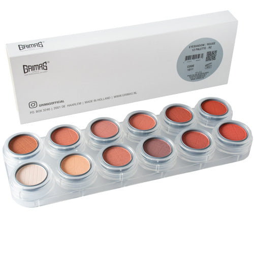 GRIMAS Rougepalette RZ mit 12 Farben, 24g, Palette mit Umkarton