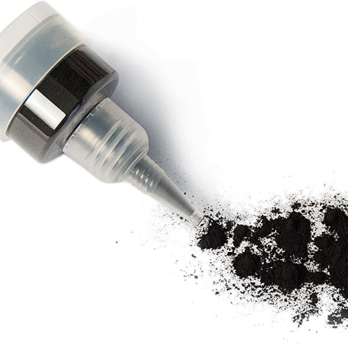 GRIMAS Special Effects Powder 01-schwarz – für realistische Wunden, Schmutz & Hauteffekte, 6g, Spenderflasche mit Dosierspitze offen