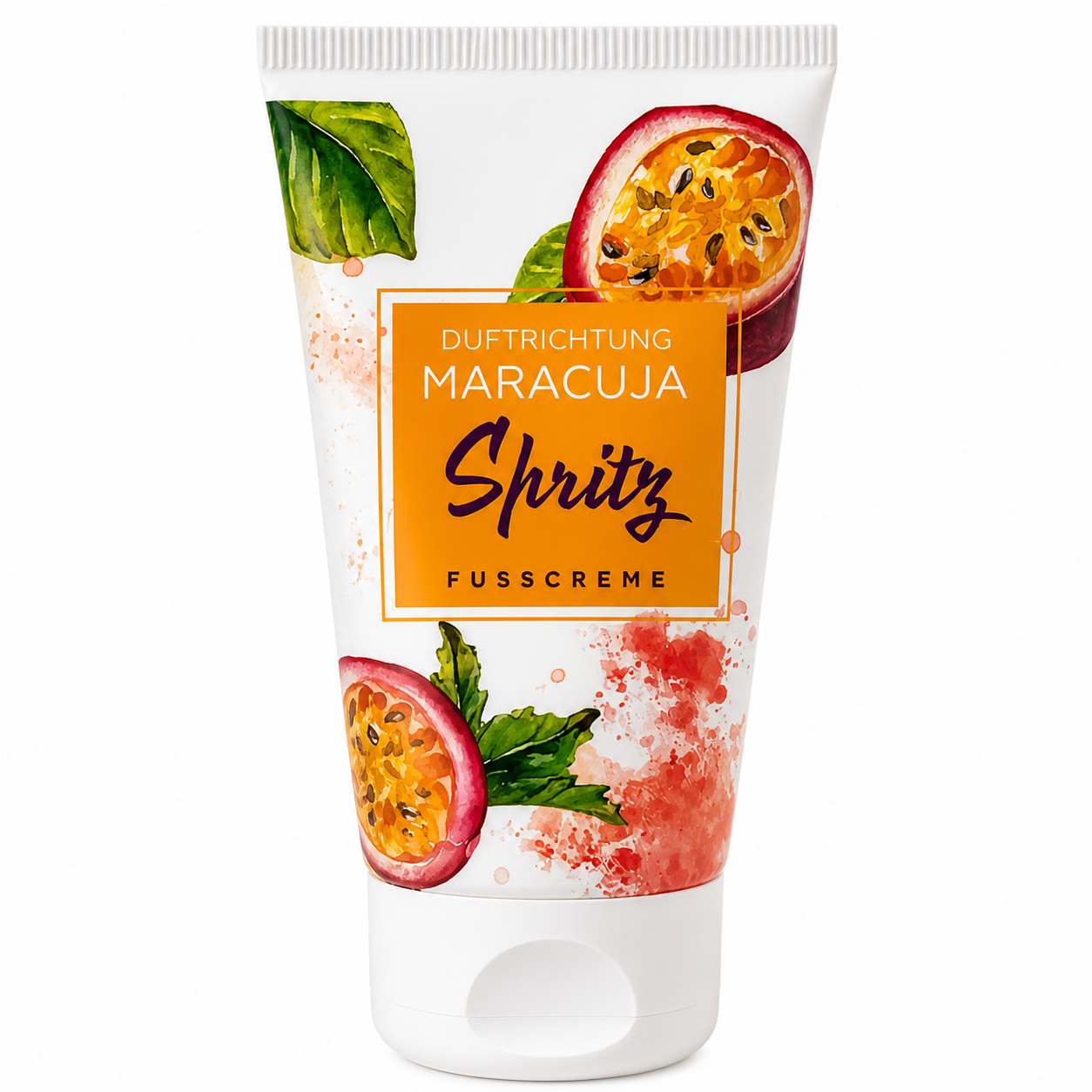 HANDWUNDER Fußcreme Maracuja Spritz – erfrischende Sommerpflege , 50ml, Tube
