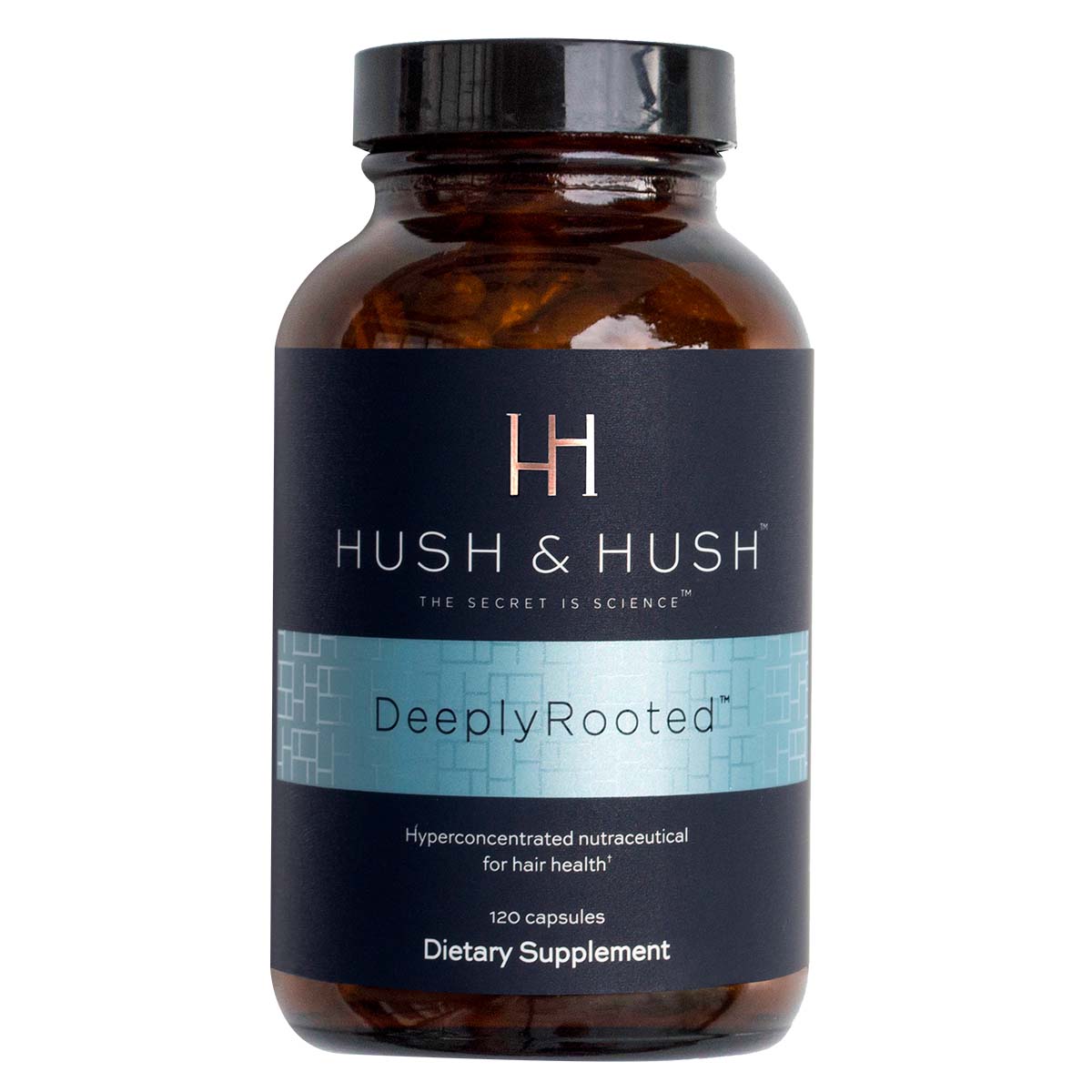 HUSH & HUSH DeeplyRooted – Nahrungsergänzung für gesundes Haarwachstum, 120Kapseln, Dose