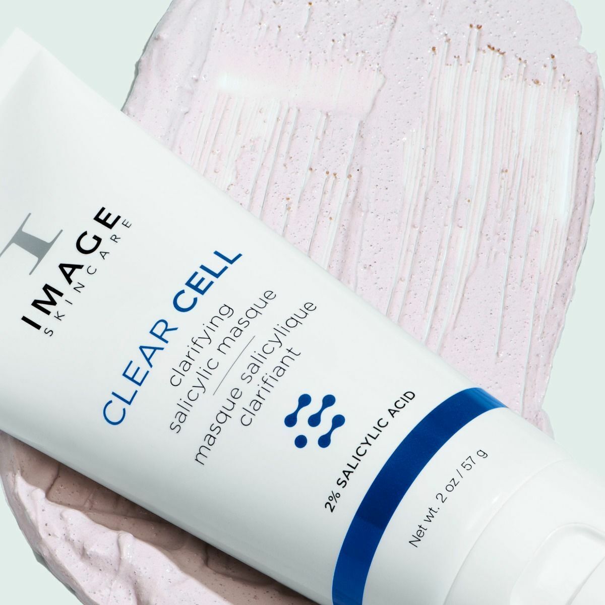 IMAGE SKINCARE CLEAR CELL Clarifying Salicylic Masque – Klärende Maske für unreine Haut, 57g, Tube liegend mit Maskentextur