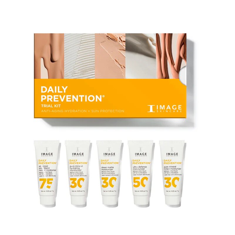 IMAGE SKINCARE DAILY PREVENTION Trial Kit – Proben-Set, 5x7g, Tuben und Umkarton