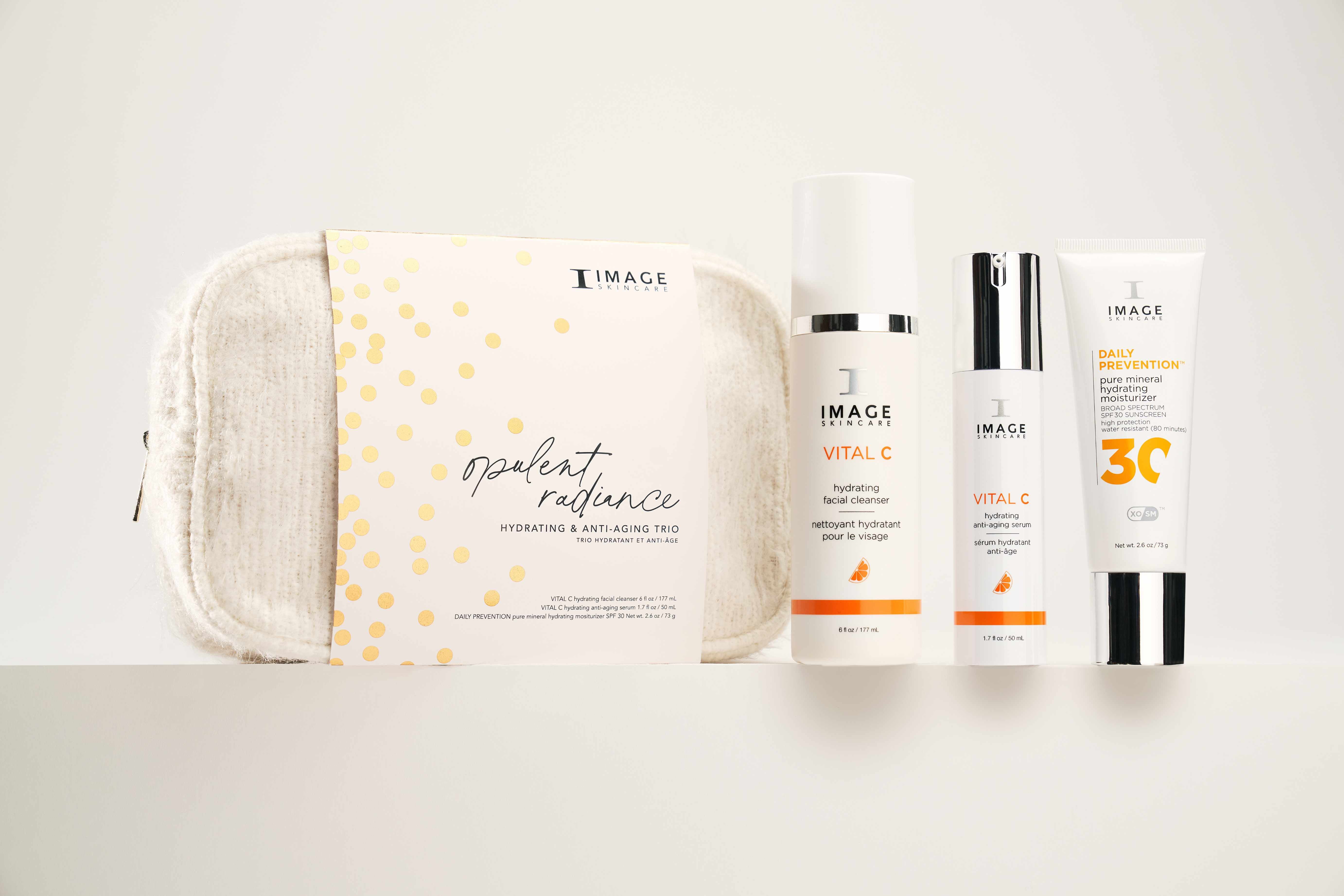 IMAGE SKINCARE Geschenk-Set - Opulent Radiance SPF 30 – 1Stk, Einzelprodukte Kosmetiktasche mit Banderole