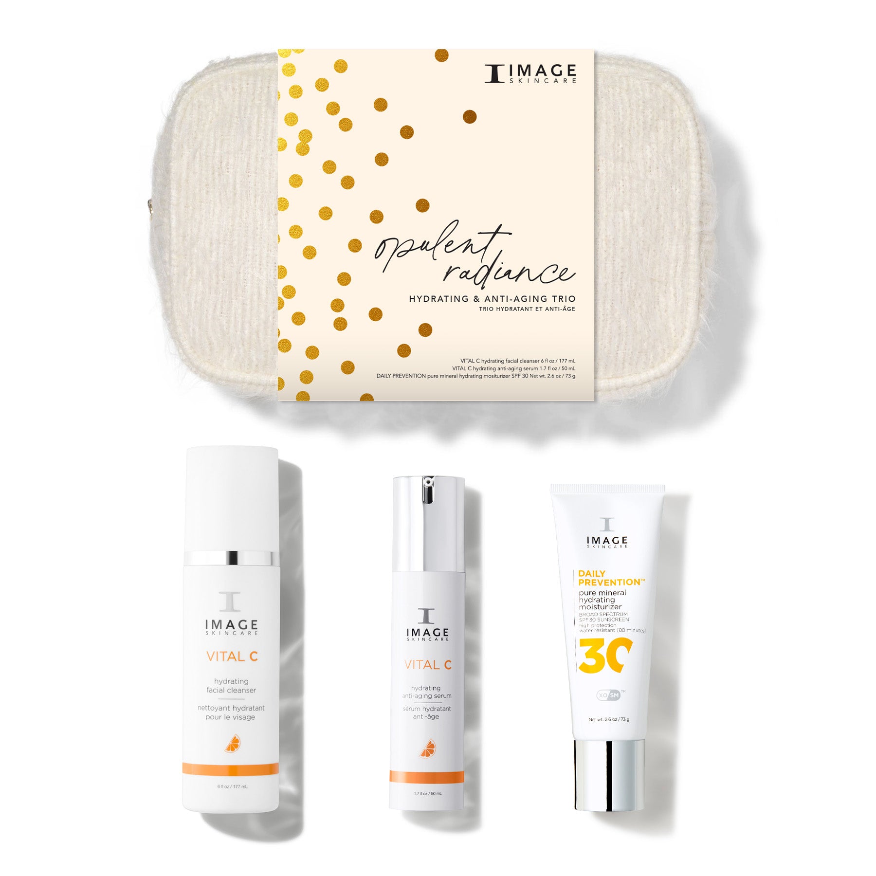 IMAGE SKINCARE Geschenk-Set - Opulent Radiance SPF 30, 1Stk, Einzelprodukte und Kosmetiktasche
