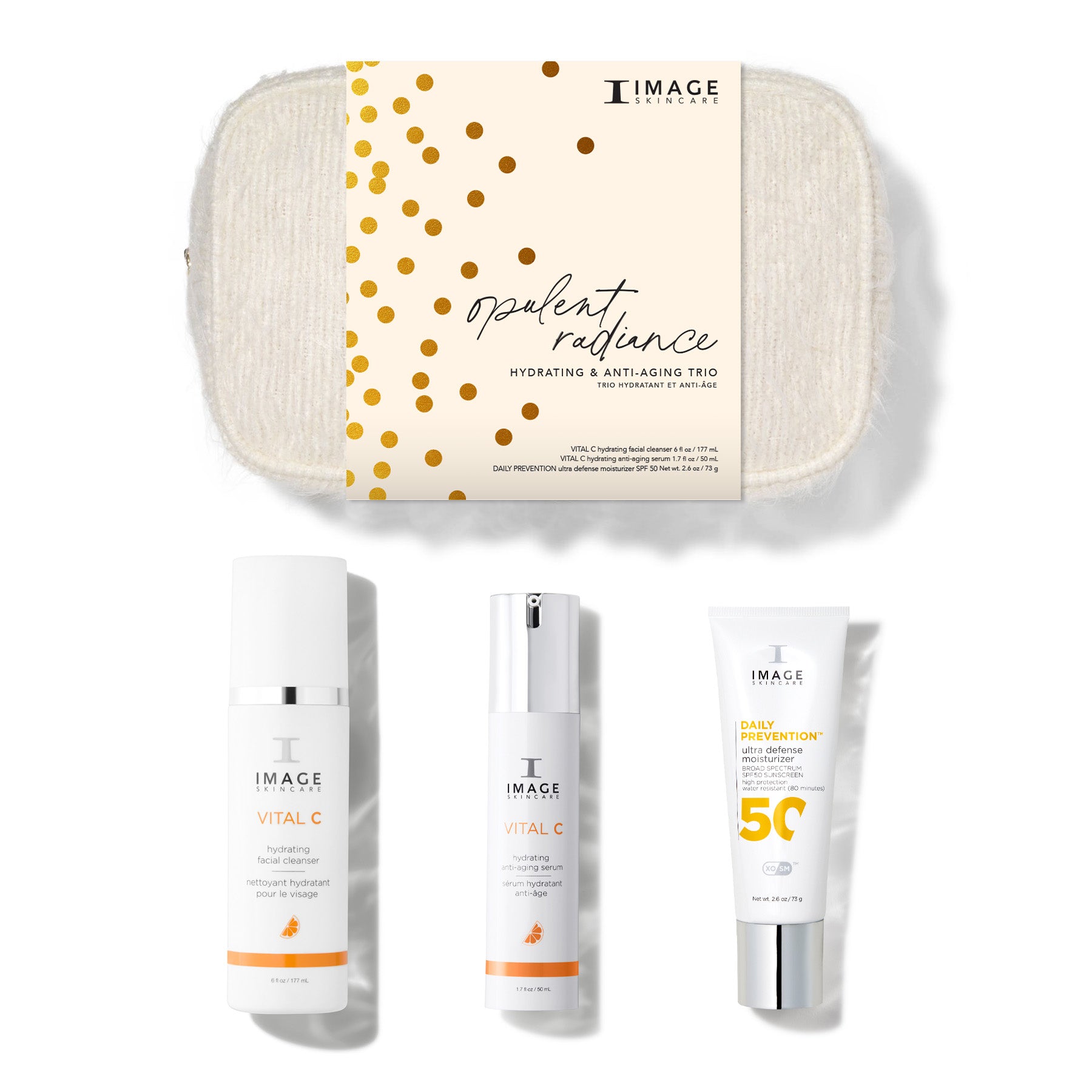 IMAGE SKINCARE Geschenk-Set - Opulent Radiance SPF 50, 1Stk, Einzelprodukte und Kosmetiktasche