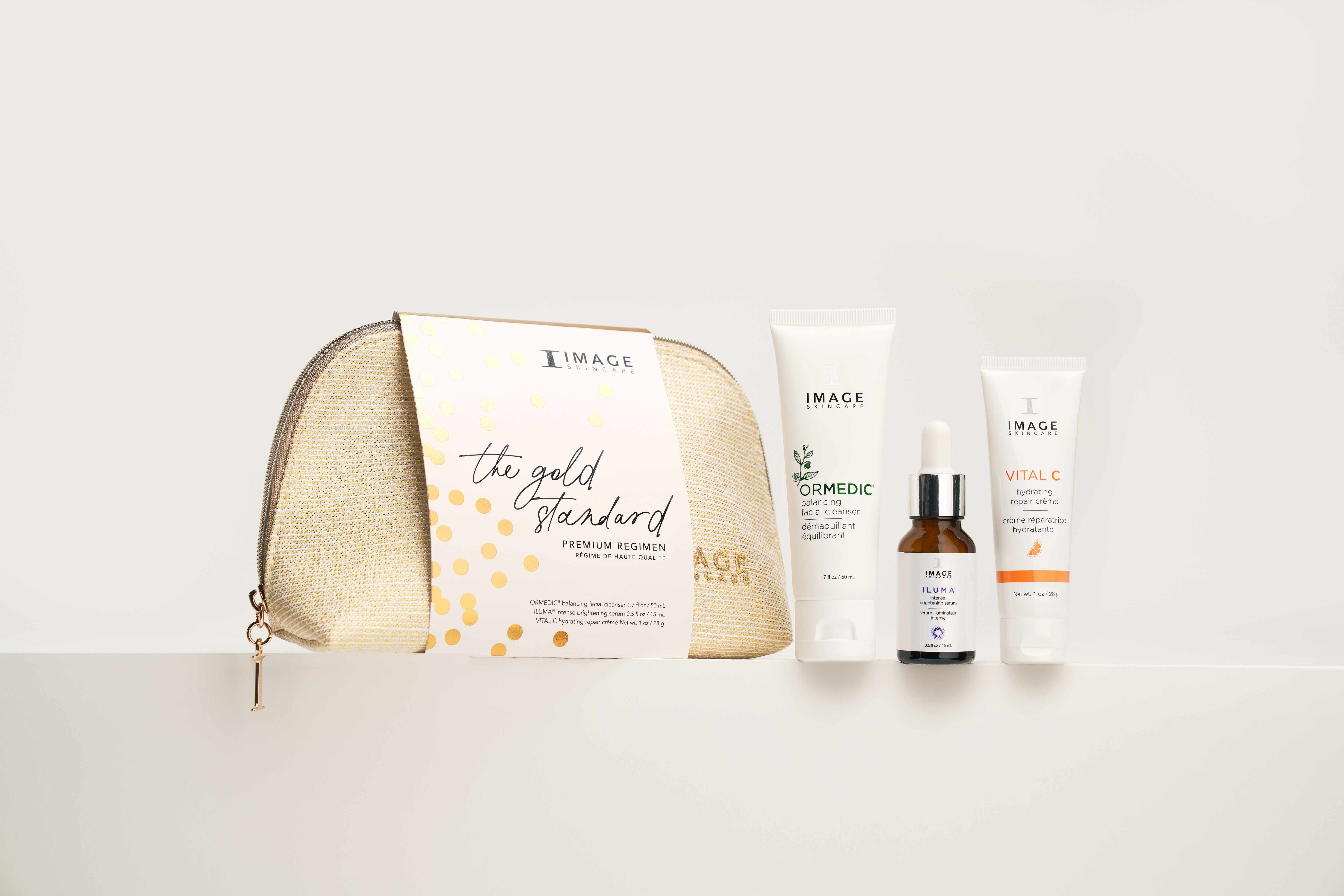 IMAGE SKINCARE Geschenk-Set The Gold Standard – 1Stk, Einzelprodukte Kosmetiktasche mit Banderole