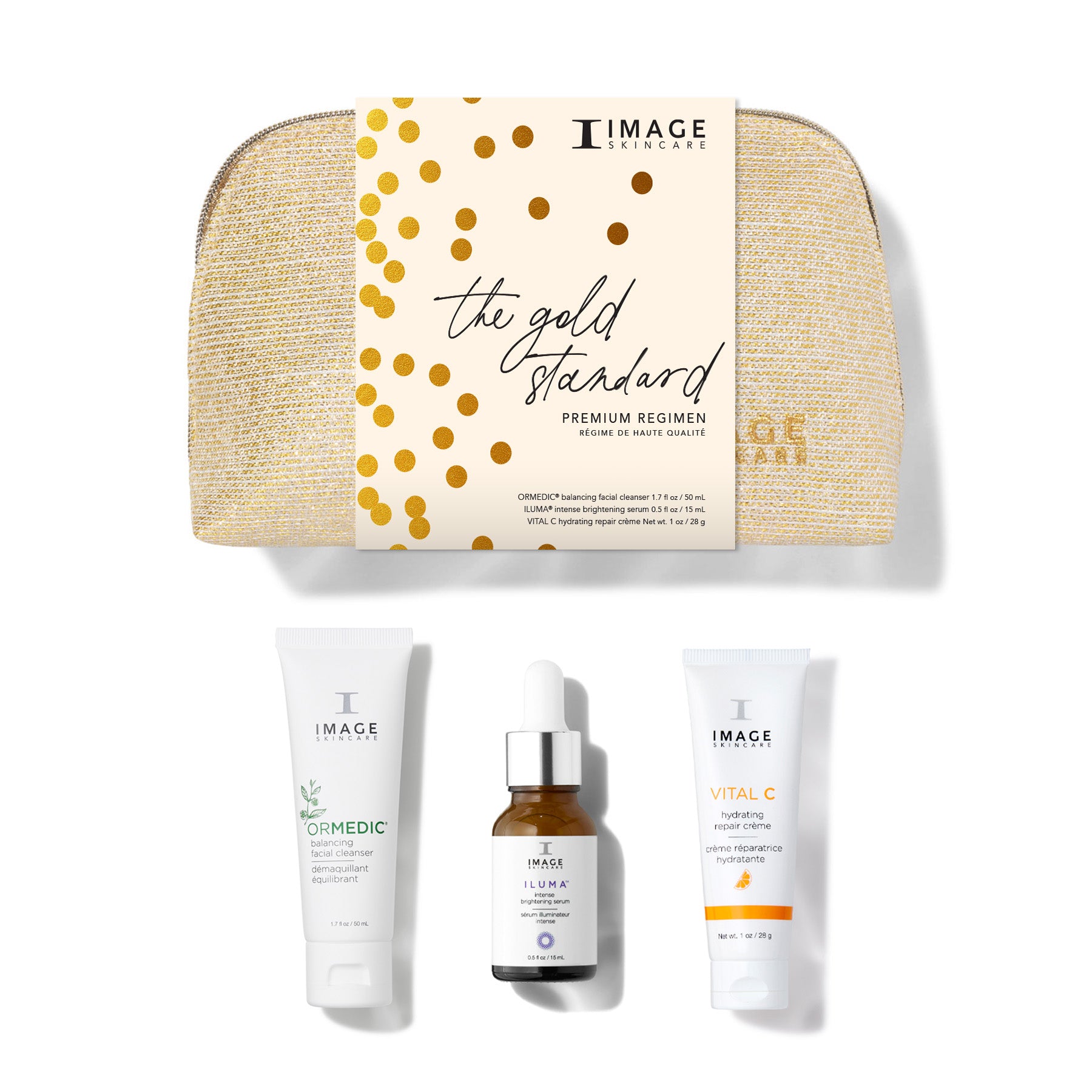 IMAGE SKINCARE Geschenk-Set The Gold Standard, 1Stk, Einzelprodukte und Kosmetiktasche