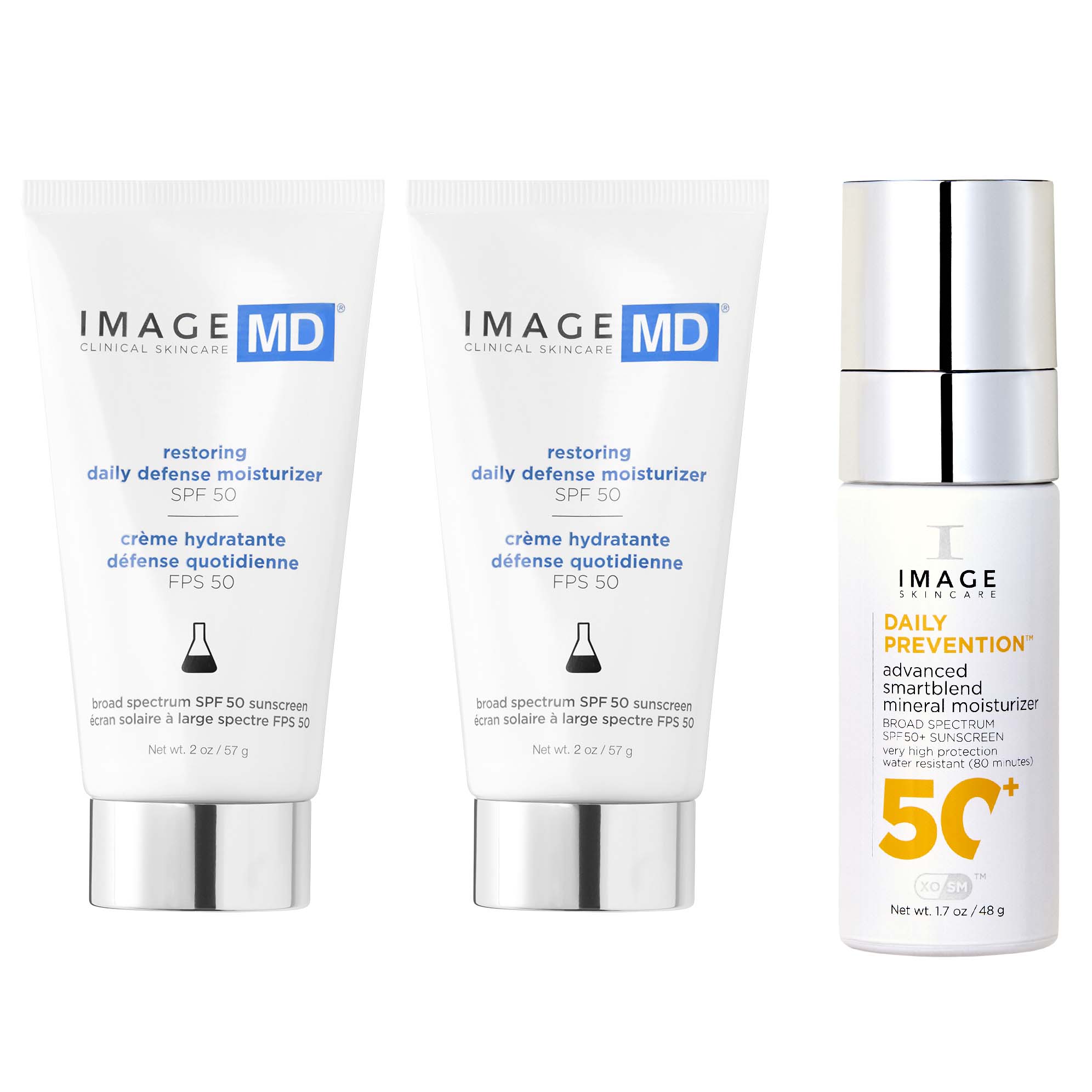 IMAGE SKINCARE IMAGE MD Restoring Defense Bundle – 2 × SPF 50 + gratis DAILY PREVENTION – black sale Angebot, 1stk, Einzelprodukte