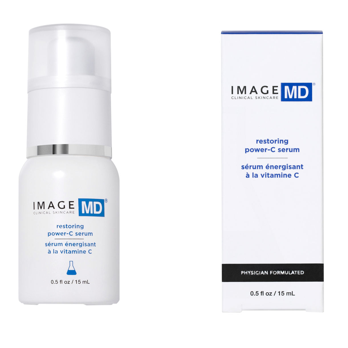 IMAGE SKINCARE MD Restoring Power-C Serum – Hochwirksames Vitamin-C-Serum, 15ml, Pumpspender und Umkarton