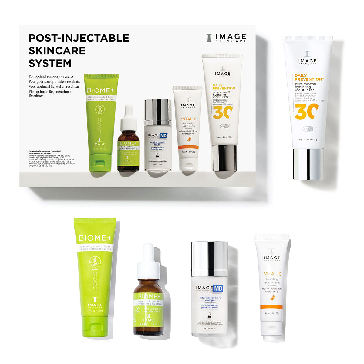 IMAGE SKINCARE Post-Injectable Skincare System – Pflege-Routine, 1stk, Produkte und Umkarton