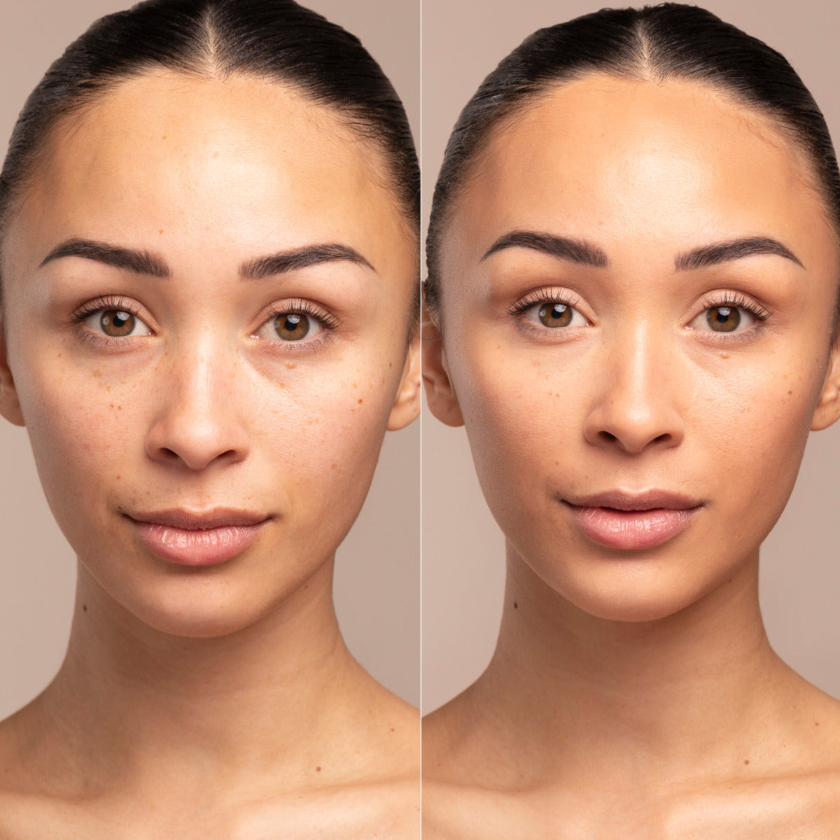 IMAGE SKINCARE Prevention+ sun serum tinted SPF 30 – Getöntes Sonnenschutzserum, 28,3g, Gesicht Frau vorher-nachher Vergleich