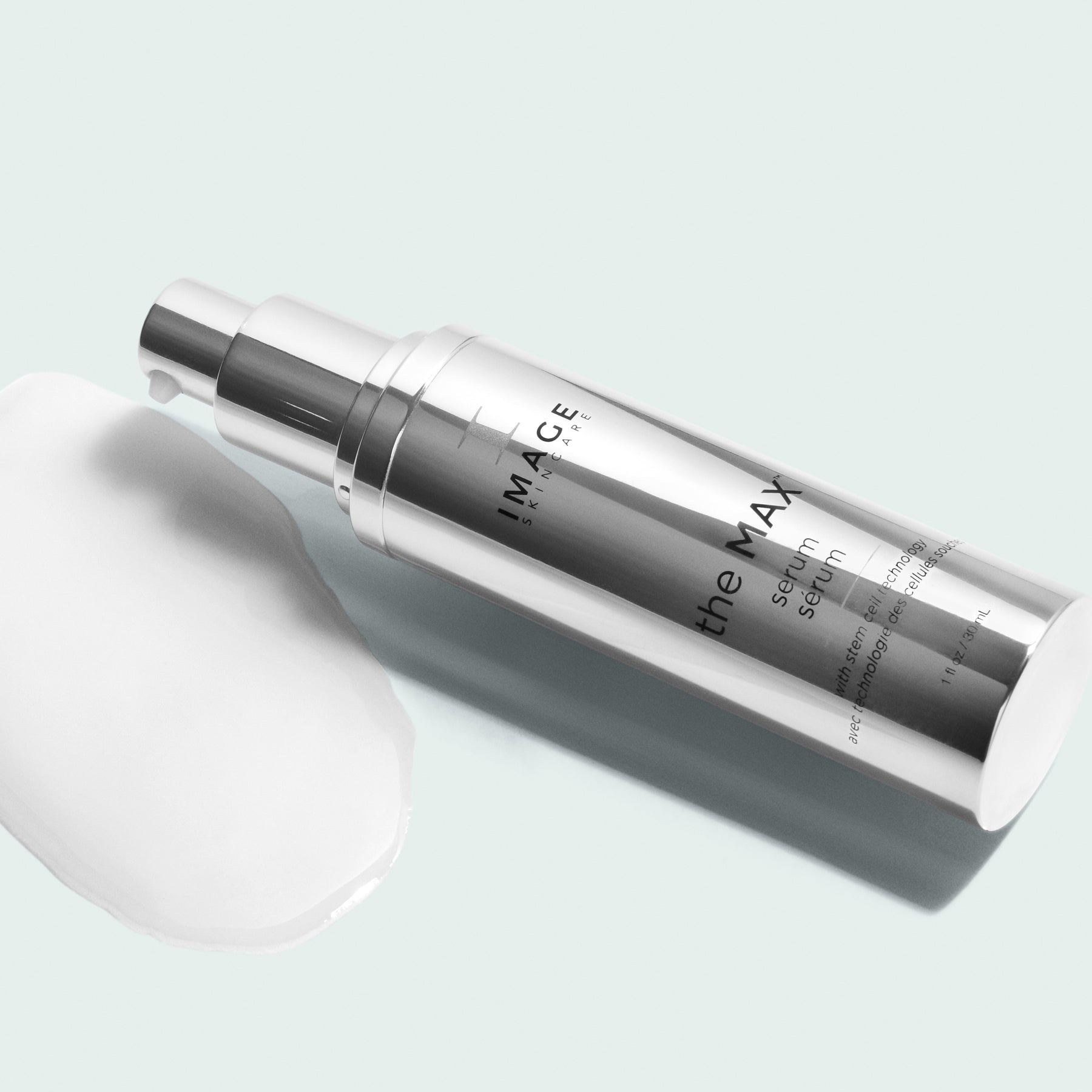 IMAGE SKINCARE the MAX Serum – Anti-Aging Pflege, 30ml, Serum liegend mit Produktprobe