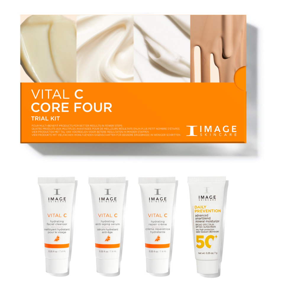 IMAGE SKINCARE Vital C Core Four Trial Kit – Proben-Set, 4x7g, Tuben und Umkarton