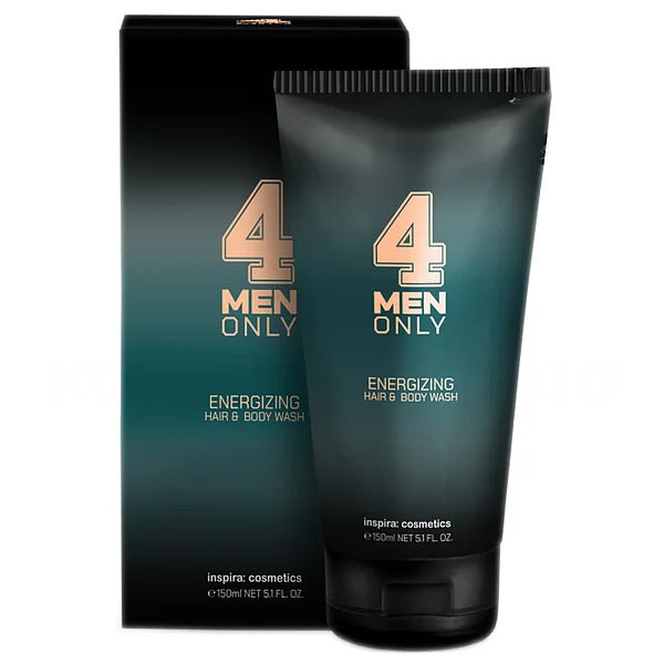 INSPIRA:COSMETICS 4 MEN ONLY Energizing Hair & Body Wash – Waschgel für Haut und Haar, 150ml, Tube und Umkarton