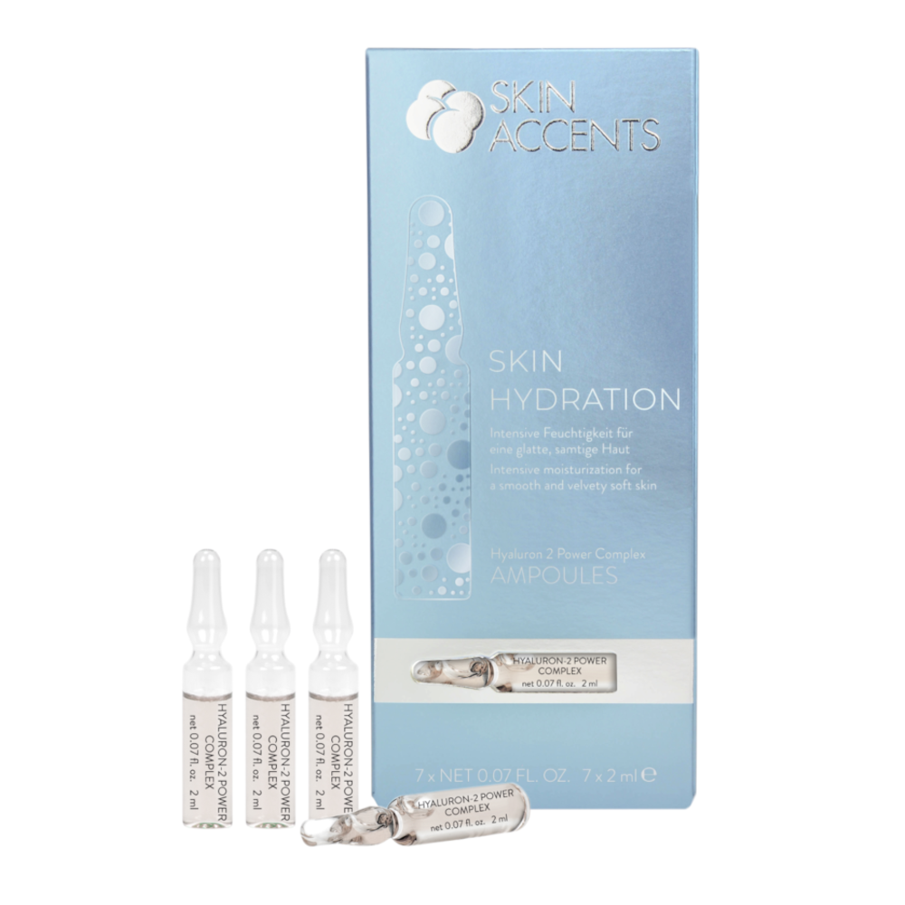 INSPIRA:COSMETICS Hyaluron 2 Power Complex – für ein sichtbar pralles, geschmeidiges Hautbild, 7x2ml, Ampullen und Umkarton