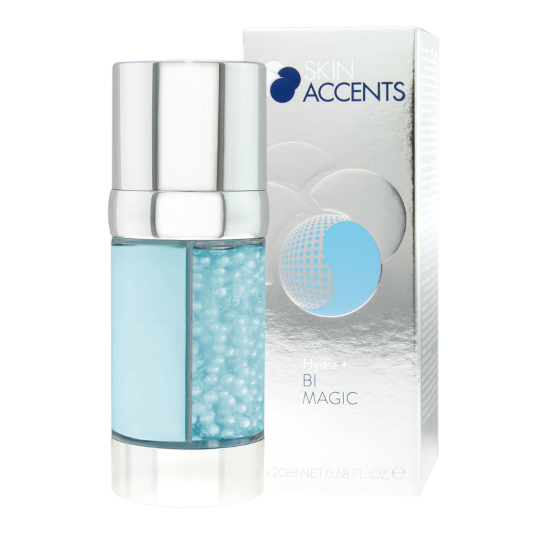 INSPIRA:COSMETICS Skin Accents Bi Magic HYDRA+ – Feuchtigkeitsserum & Lipidcreme individuell mischbar, 2x20ml, Pumpspender und Umkarton