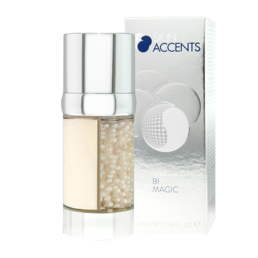 INSPIRA:COSMETICS Skin Accents Bi Magic VITAGLOW C – strahlendes Vitamin-C-Pflegeduo, 2x20ml, Pumpspender und Umkarton