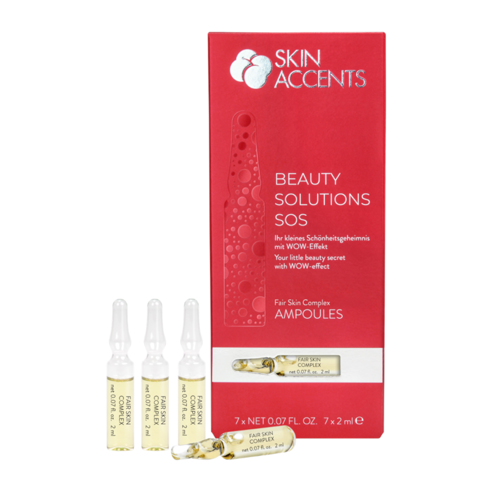 INSPIRA:COSMETICS Skin Accents Fair Skin Complex – Aufhellende Vitamin-C-Ampullen, 7x2ml, Ampullen und Umkarton