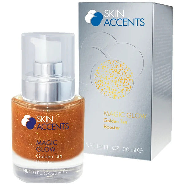 INSPIRA:COSMETICS Skin Accents Magic Glow Golden Tan Booster – unterstützt die Bräunung & verleiht goldenen Glow, 30ml, Pumpspender und Umkarton